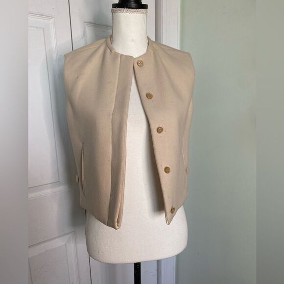 Vintage Burberry Designer Classic Cream Colored Top - Picture 1 of 15